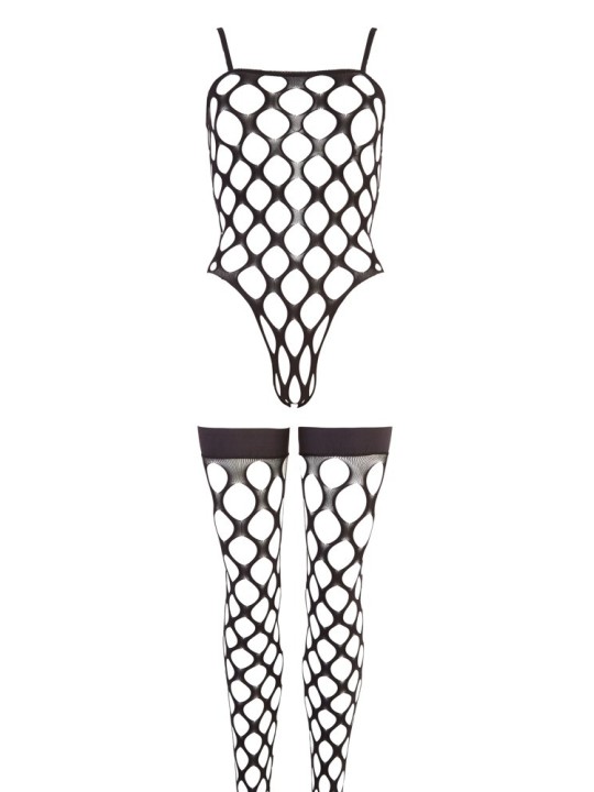 BODY IN RETE A MAGLIA LARGA CON CALZE COORDINATE - TAGLIA UNICA